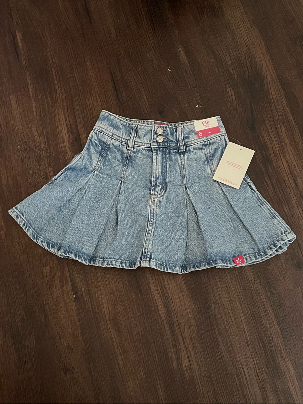 NWT GAP x American Girl Girls Pleated Denim Skirt 6